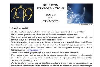 Bulletin municipal de Gramont - Décembre 2018